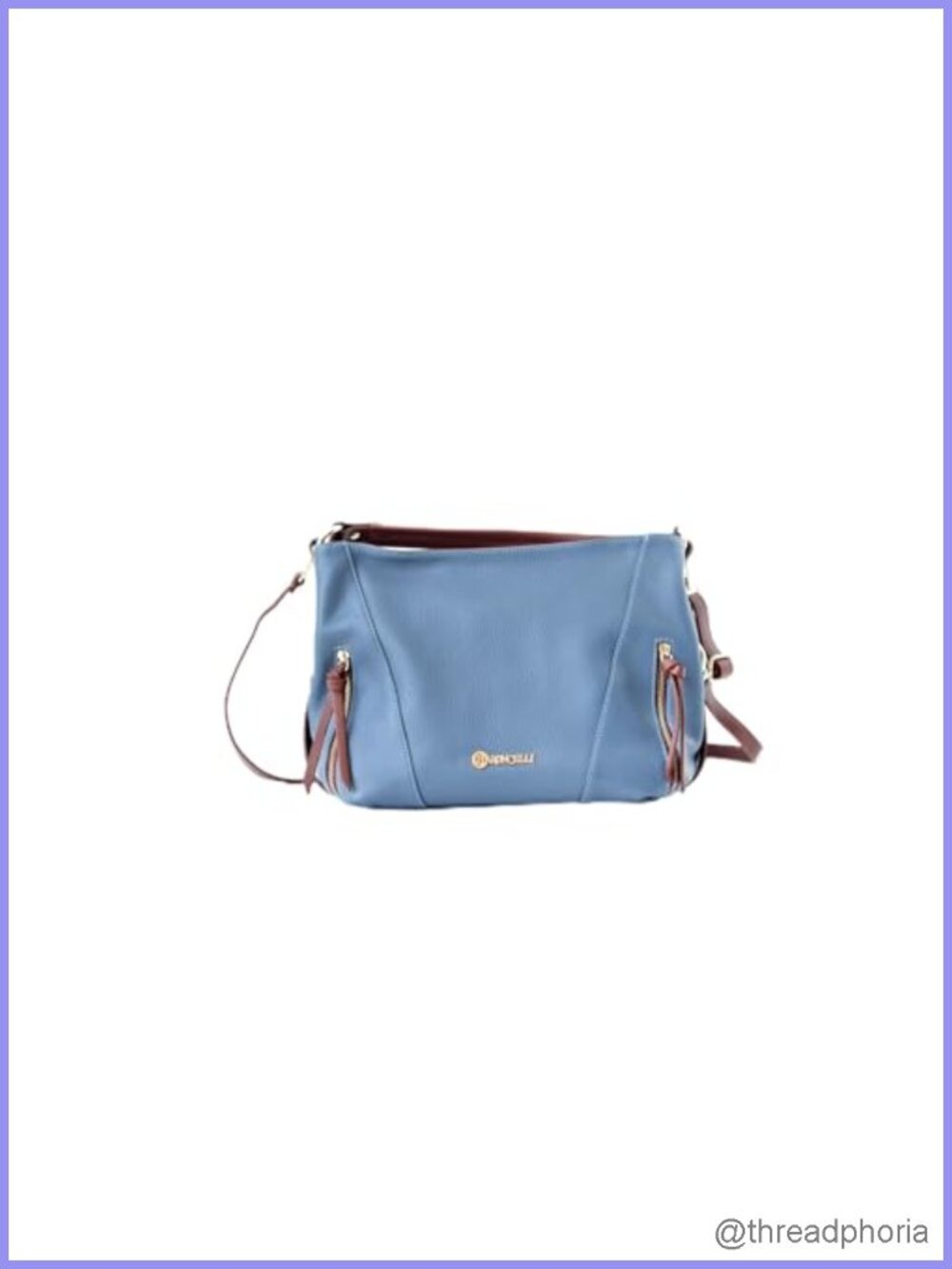 Pebbled Italian Leather Tote Bag Medium Zipper Handbag Crossbody
